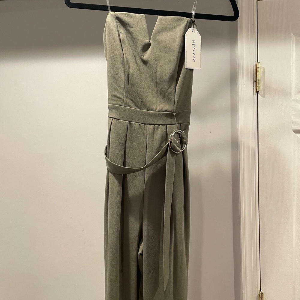 Green Cropped Leg Jumpsuit